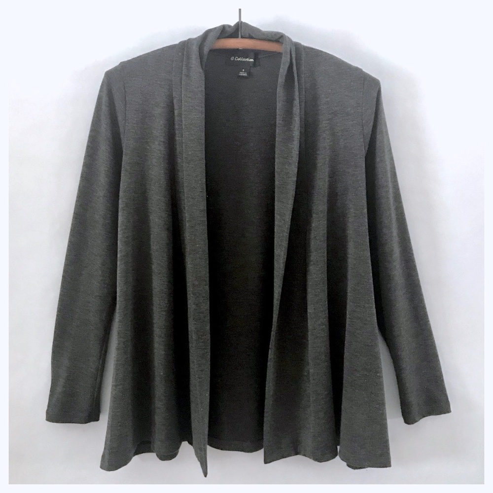 3/$15 G Collection Charcoal Grey Open Front Cardigan